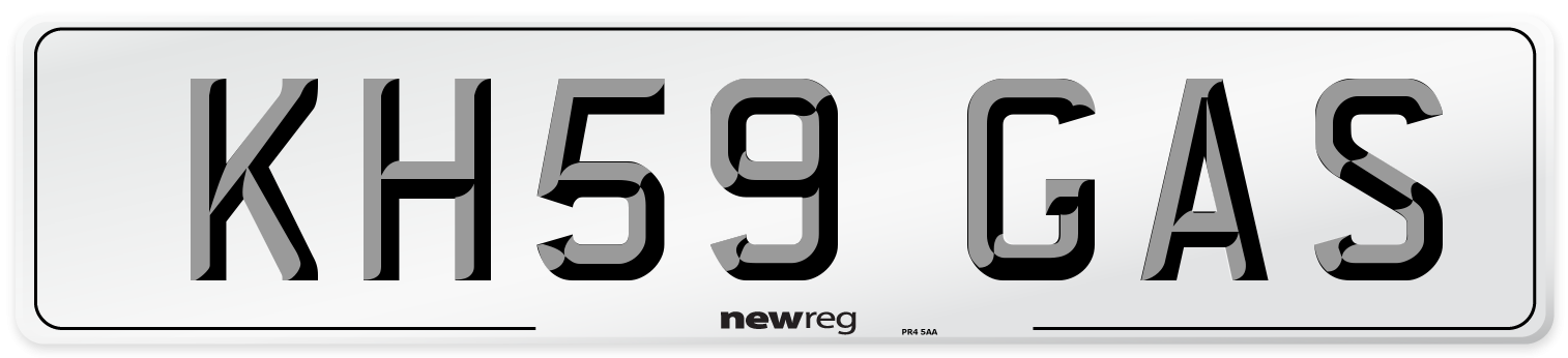 KH59 GAS Number Plate from New Reg